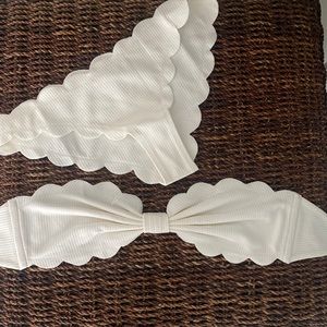 Marysia scalloped Antibes white strapless bikini - brand new, unworn, bridal